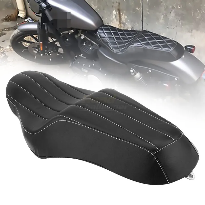 High Quality Motorcycle Stripe Two up Seat Cushion For Harley Sportster XL 883 1200 Motorbike Driver + Passenger Seats Cover |