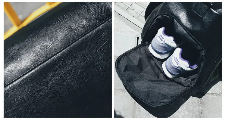 Multifunctional Gym bag Soft Leather Travel Bag Women Crossbody fitness yoga Sport bag Large Men Shoulder Storage Tote for Shoes (17)
