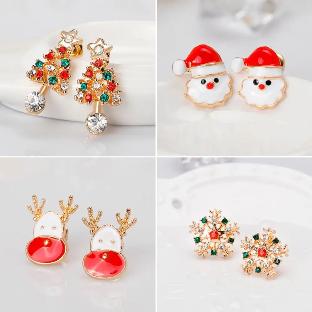 HUIRAN рождественские серьги Рождественский Декор для дома Navidad подарок на год для девочки Рождественские декоративные рождественские украшения