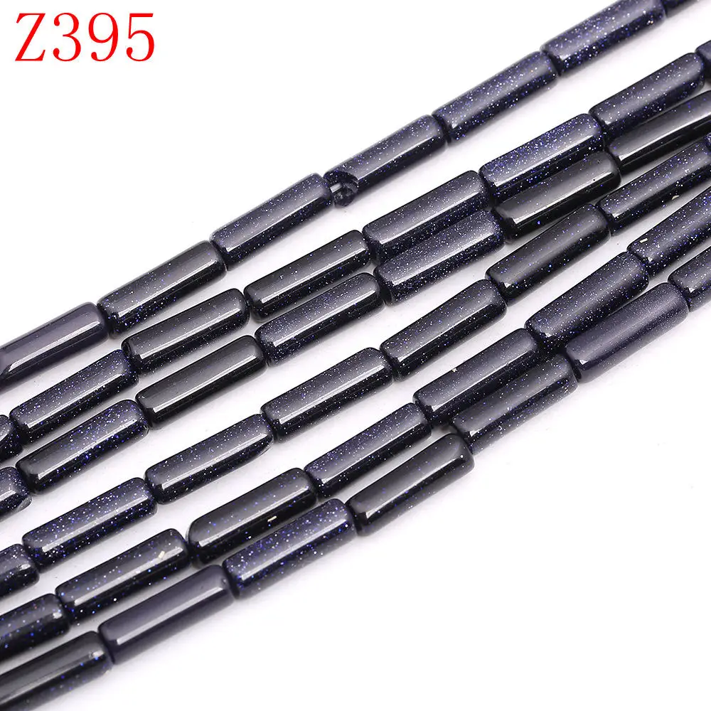 Blue sandstone Yumten длинные цилиндрические бусы красная яшма черный Агат Авантюрин Магнезит кристалл для изготовления ювелирных изделий 4*13 мм бисерные браслеты - Цвет: Blue sandstone