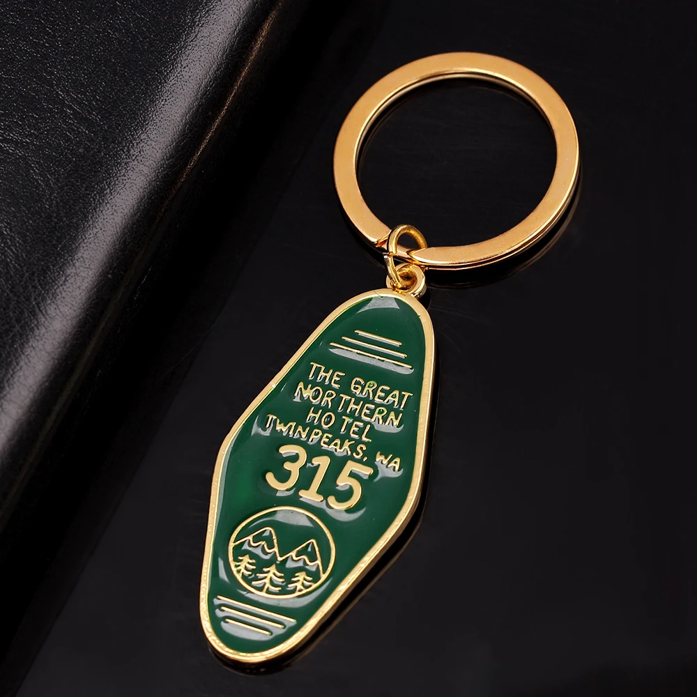 Key-Chain Tv Show Twin Peaks Women Jewelry Metal Green Great 315 Hotel-Room The Fashion