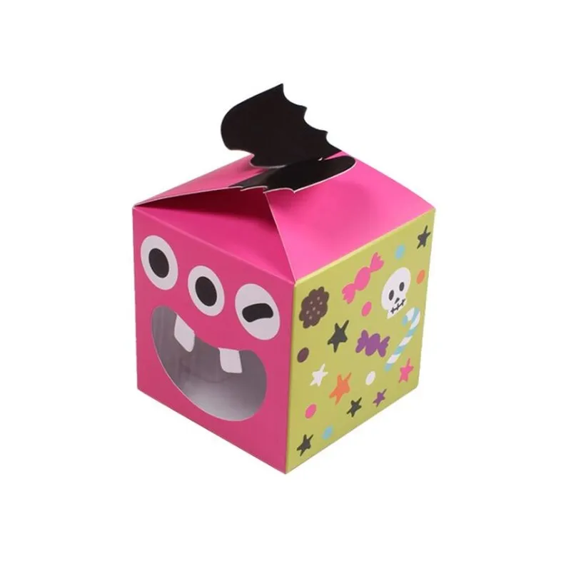 Mei red New sale7x7x7cm cute small candy box Halloween scary little monster candy box spot original cute trick or treat gift fashion box - Цвет: Mei red