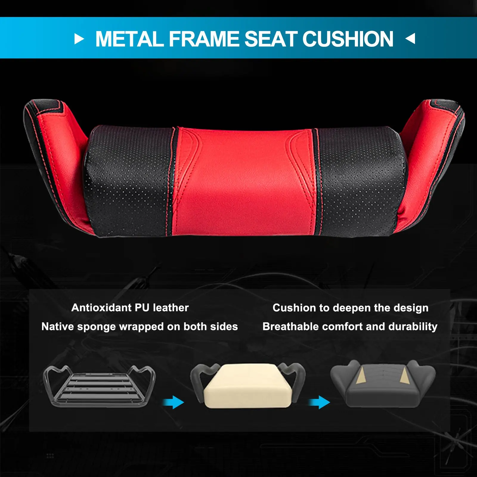  Furgle Office Chair Ergonomic Game Computer Chair with Body-hugging Leather Boss Chair Game Armchai