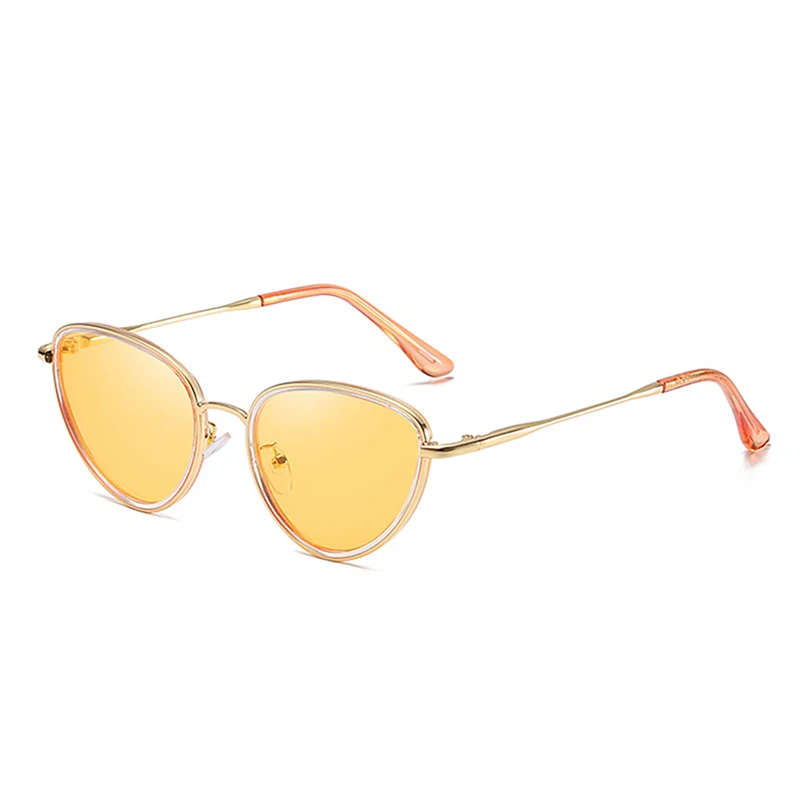 Модные женские солнцезащитные очки Cateye, солнцезащитные очки для вождения, женские солнцезащитные очки, UV400, солнцезащитные очки Oculos De Sol Feminino Z537 - Цвет линз: C02GoldYellow