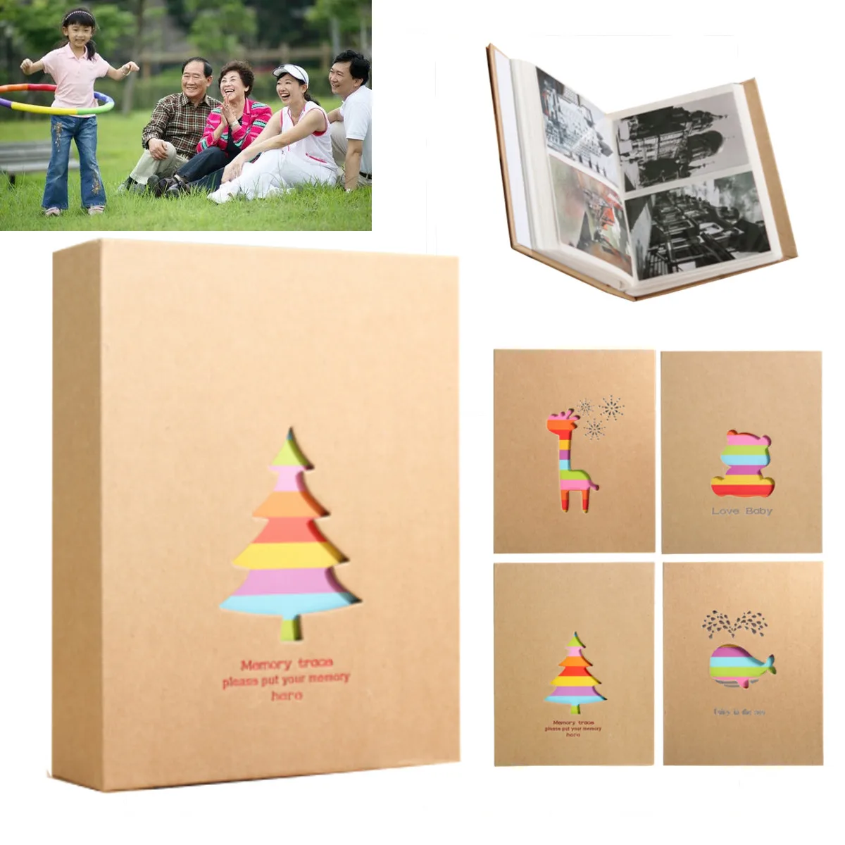 

5inch Holds 200 Photos Slip In Memo Photo Album Family Memory Notebook Picture Albums 200 Photos for Photographs Albums Book