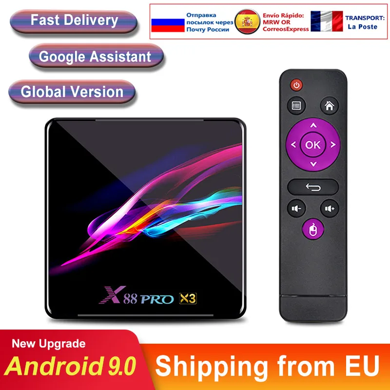 ТВ-приставка x88 pro x3 для smart tv android 9 0 Amlogic S905X3 8K двойной Wi-Fi BT медиаплеер быстрая x88pro