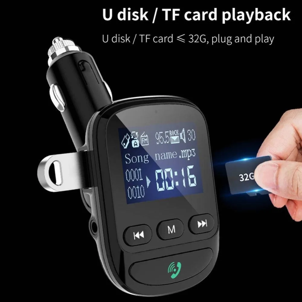 QC3.0 Bluetooth fm-передатчик беспроводной радио передатчик Hands-Free MP3 плеер FM передатчики автомобильный комплект FM модулятор AUX вход