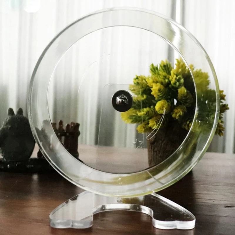 Акриловое прозрачное беговое колесо для хомяка, вращающееся беговое колесо с изображением белки шиншиллы, обучающая игрушка с изображением ежа