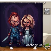 Horror Chucky Shower Curtains Waterproof Bathroom Curtain 3d Printed Fabric with Hooks Decoration Shower Curtain M10 1