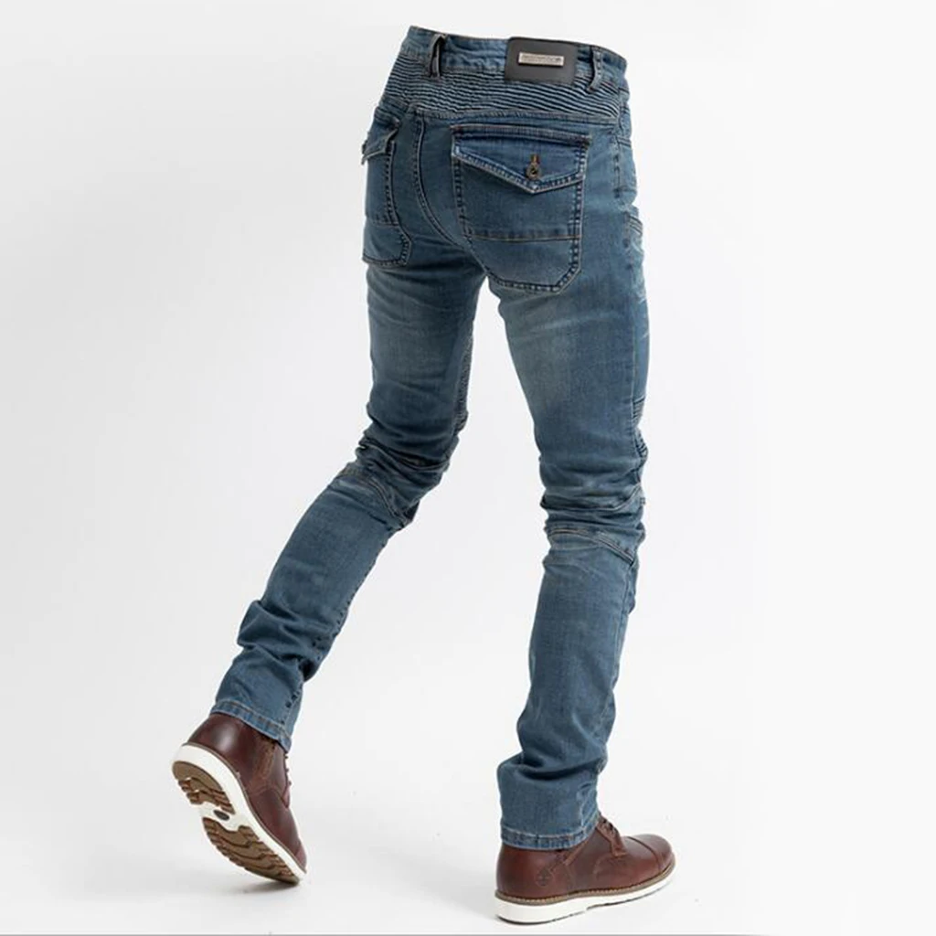Motorcycle Pants Moto Jeans Pant Zipper Protective Gear Riding  Cycling Motorbike Trousers Motocross Knee Protection Pocket Pant