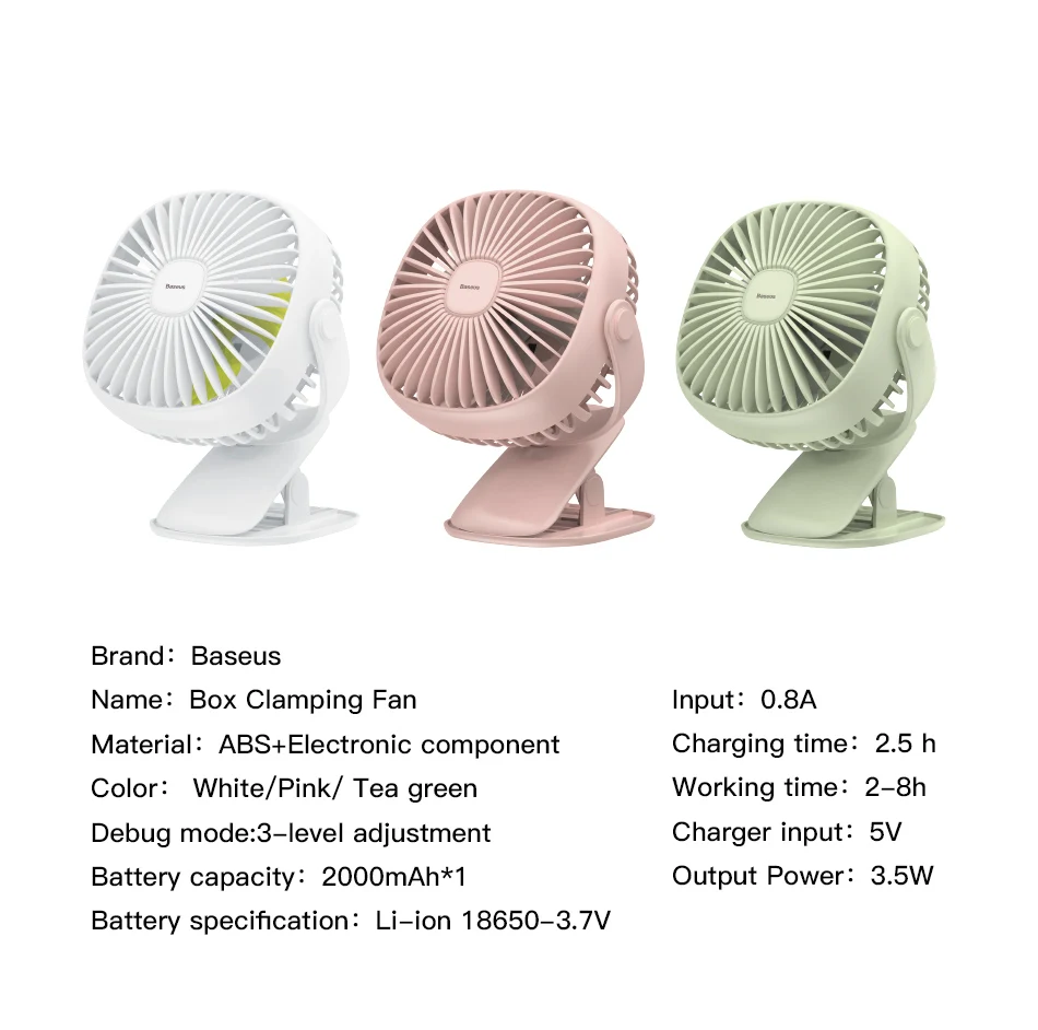 Quạt kẹp mini để bàn Baseus LV676 (CXFHD) dễ dàng mang theo
