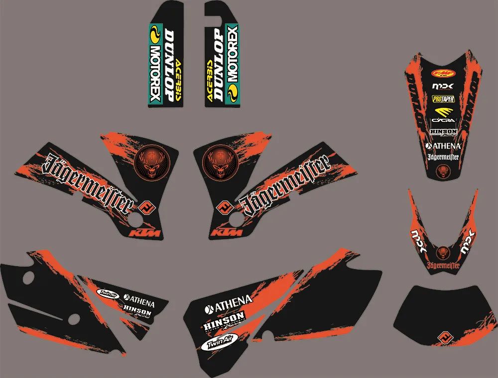 Для KTM SX EXC 2004 3 м мотоциклетные Графика& Фоны Графика наклейки Наборы для KTM SX EXC 125 200 250 300 400 450 525 2004
