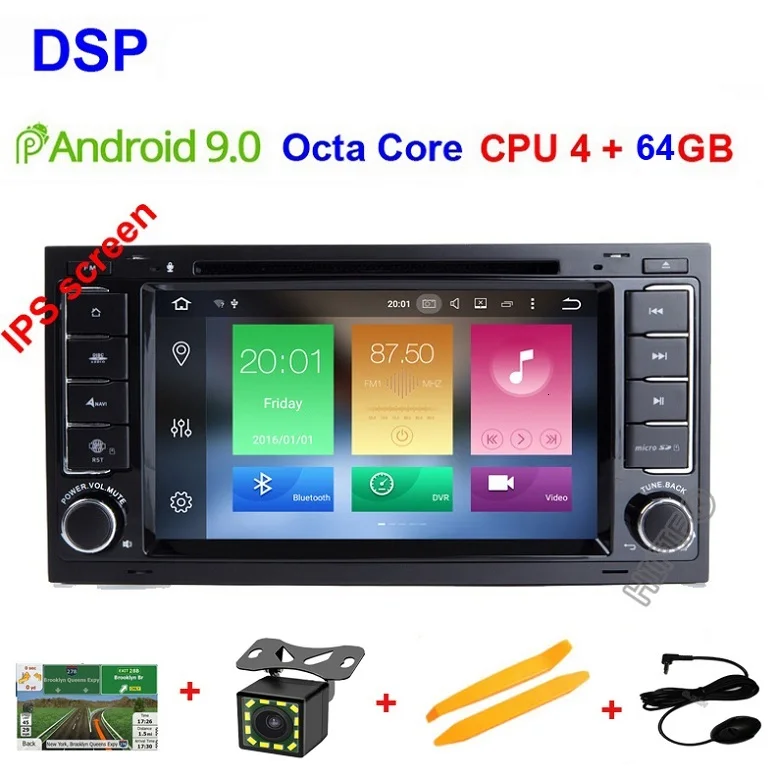 Ips DSP Android 9,0 4G Автомобильный gps для VW Volkswagen Touareg T5 транспортер мультивен dvd-плеер радио мультимедиа навигация ПК - Цвет: Octa Core 4G 64G DSP