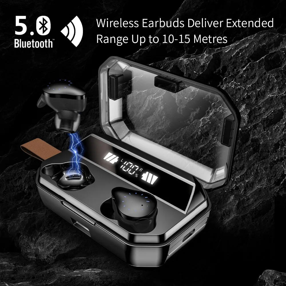 X12 TWS, беспроводные наушники, Bluetooth 5,0, наушники с дисплеем питания, кнопка управления, 8000 мАч, зарядная коробка, спортивные стерео наушники