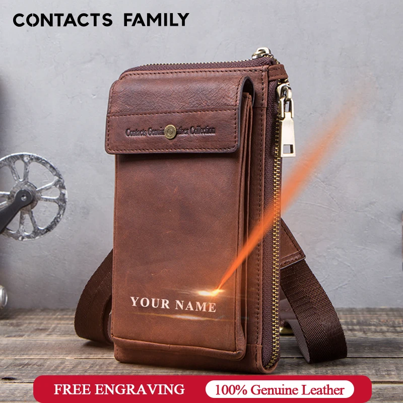 Retro Leather Phone bag case For iphone 8 X Pocket Case For iphone 6 6s Waist Bag Belt wallet zipper shoulder bag with card slot