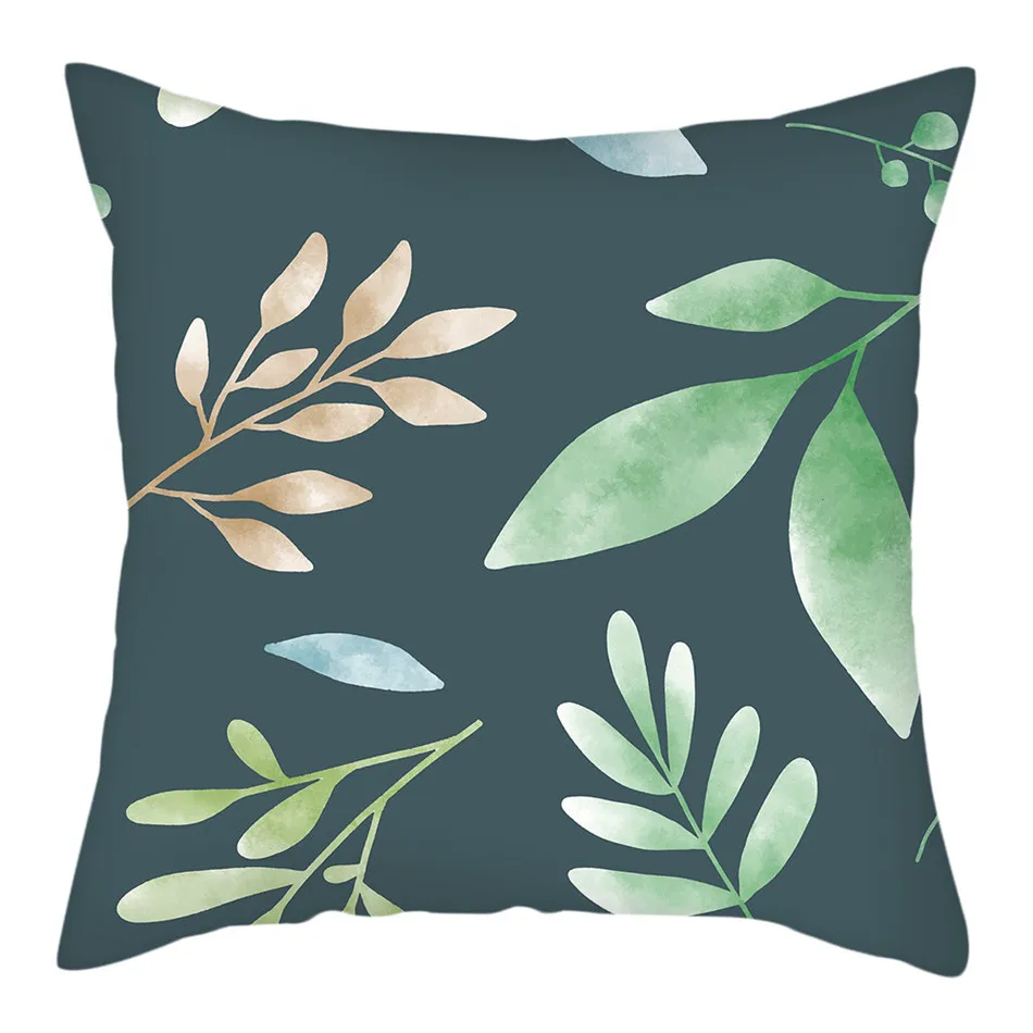 Fuwatacchi Flowers Leaves Picture Cushion Cover New Year Decor Pillow Covers for Home Sofa Decorative Throw Pillowcases 45*45cm