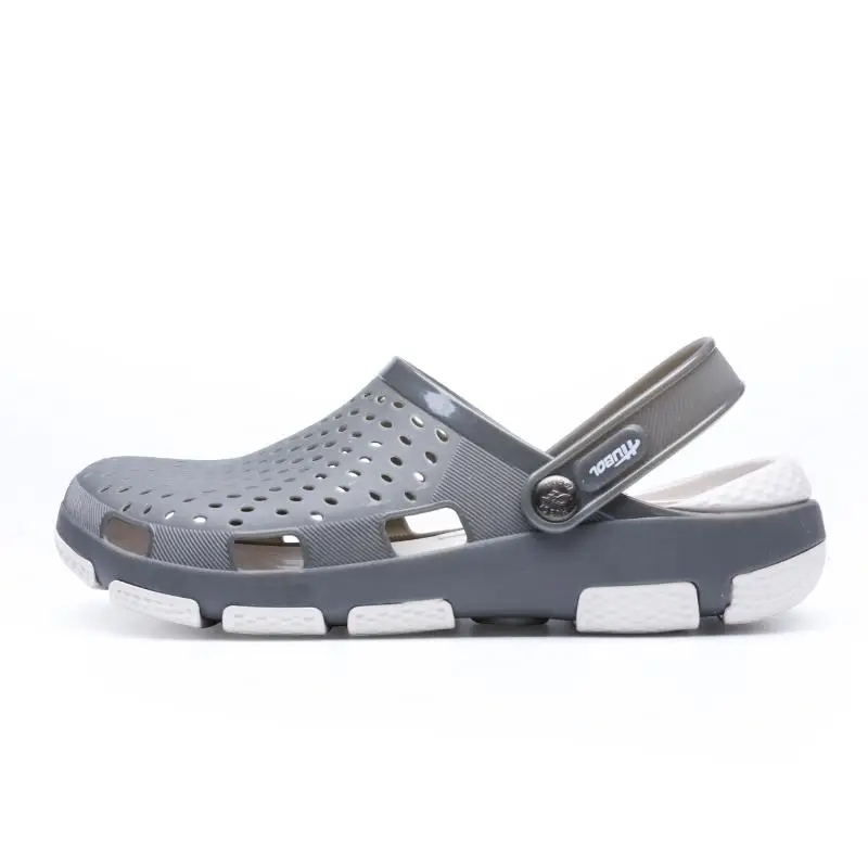 Original Clog Comfortable Men Classic Sandals Summer Outdoor Beach Shoes Fit Flop Slip On Garden Yukon Water Ombre Slippers - Цвет: Серый