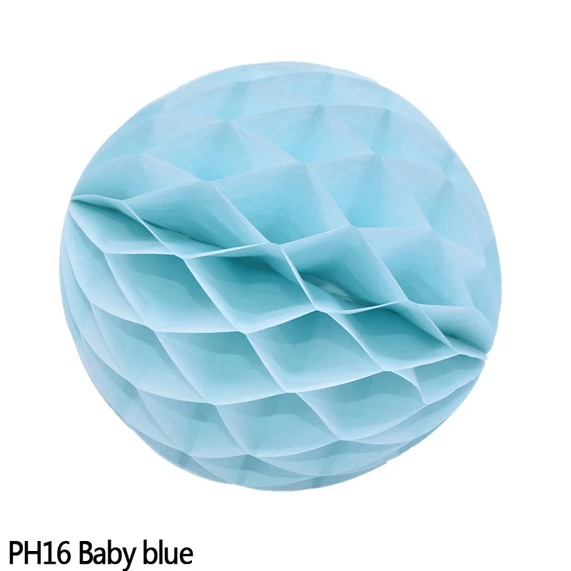 PH16 Baby blue 5 шт. 20 см декоративный цветок сотовый шар бумажный фонарь для свадьбы, дня рождения, украшения для детского душа - Цвет: PH16 Baby blue