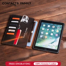 Ретро Чехол-книжка из нубука с маслом для iPad Pro 10,5 Air 3, чехол с отделениями для карт, карман, держатель карандаша, флип-чехол с подставкой
