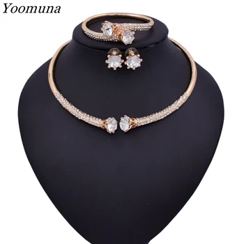 

African Beads Jewelry Set Bridal Gift Gold Color Necklace Set Nigerian Wedding Dubai Jewelry Sets Design Accessories XX