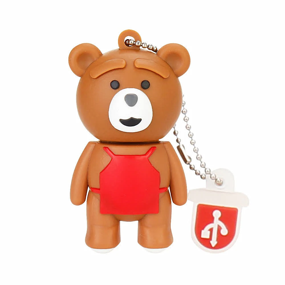 brown Супер мини USB флеш-накопитель 128 ГБ с мультяшным медведем, мать, флешка, 32 ГБ, Usb 2,0, 4 ГБ, 8 ГБ, флеш-накопитель, 16 ГБ, флеш-память, 64 ГБ, диск с животными - Цвет: brown