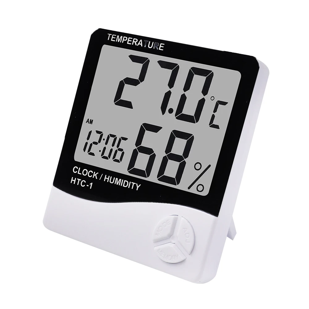 Thermometer Hygrometer Digital Thermometer Temperature and Humidity Meter Hygrometer Thermometer LCD Digital Temperature Humidity Meter HTC-1 HTC-2 Home Indoor Outdoor hygrometer thermometer Weather Station with Clock