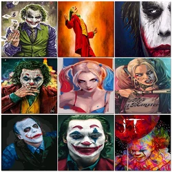 Painting By Number Clown Figures On Canvas Acrylic Paint For Adults Wall Art Oil Picture Drawing Coloring By Number Home Decor
