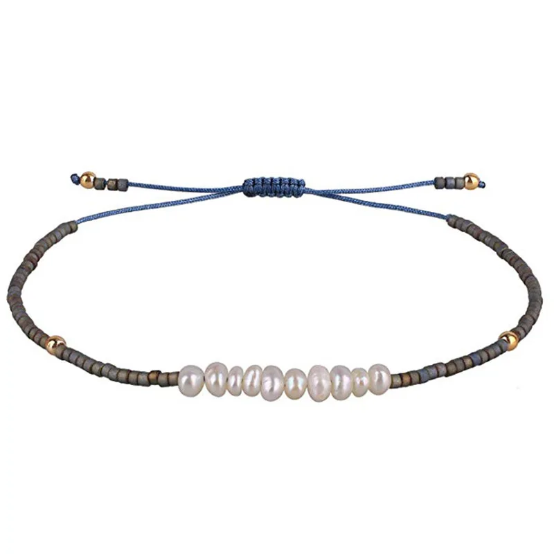 Seed бисерные золотые браслеты ювелирные изделия ручной работы регулируемая