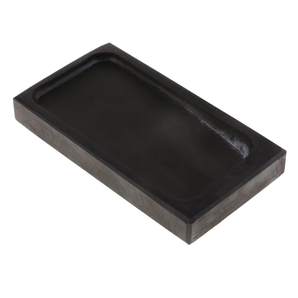 Ink Stone for Chinese Calligraphy Natural Stone Without Covers, 5.31 x 2.99 x 0.79 inch