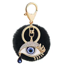 Корейский стиль мода Ангел слезы брелок турецкий голубой глаз кролика рекс меховой шар женская сумка плюшевая подвеска