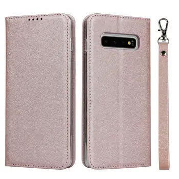 

Luxury Silk Leather Wallet Case for Samsung Galaxy S10 Plus Phone Cover with Magnet Card Holder Flip Coque for Samsung S10 Plus
