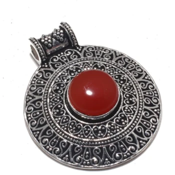 

Genuine Carnelian Pendant Silver Overlay over Copper , Hand made Women Jewelry Gift, P8853