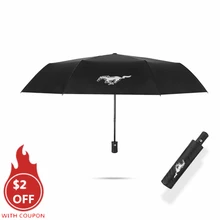 1 x paraguas Universal para Ford Mustang Shelby GT sombrilla plegable UV a prueba de viento paraguas impermeable para coche(China)