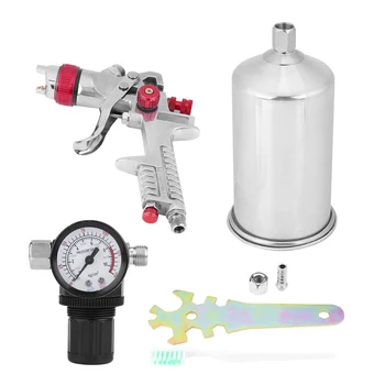 

1.4mm Nozzle 1000CC Car Gravity Feed HVLP Air Paint Spray Gun With Regulator Suitable For Automotive Industry