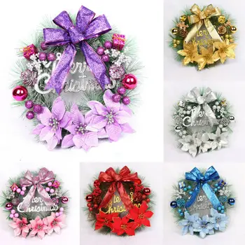 

Christmas Wreath Window Front Door Decoration Ornaments Bell Artificial Wreath Christmas Decorations For Home