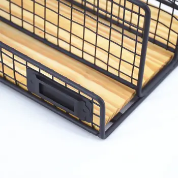 

3 Grid Iron Bookshelf Desktop Bill Document Storage Rack Magazine File Organizer M0XB