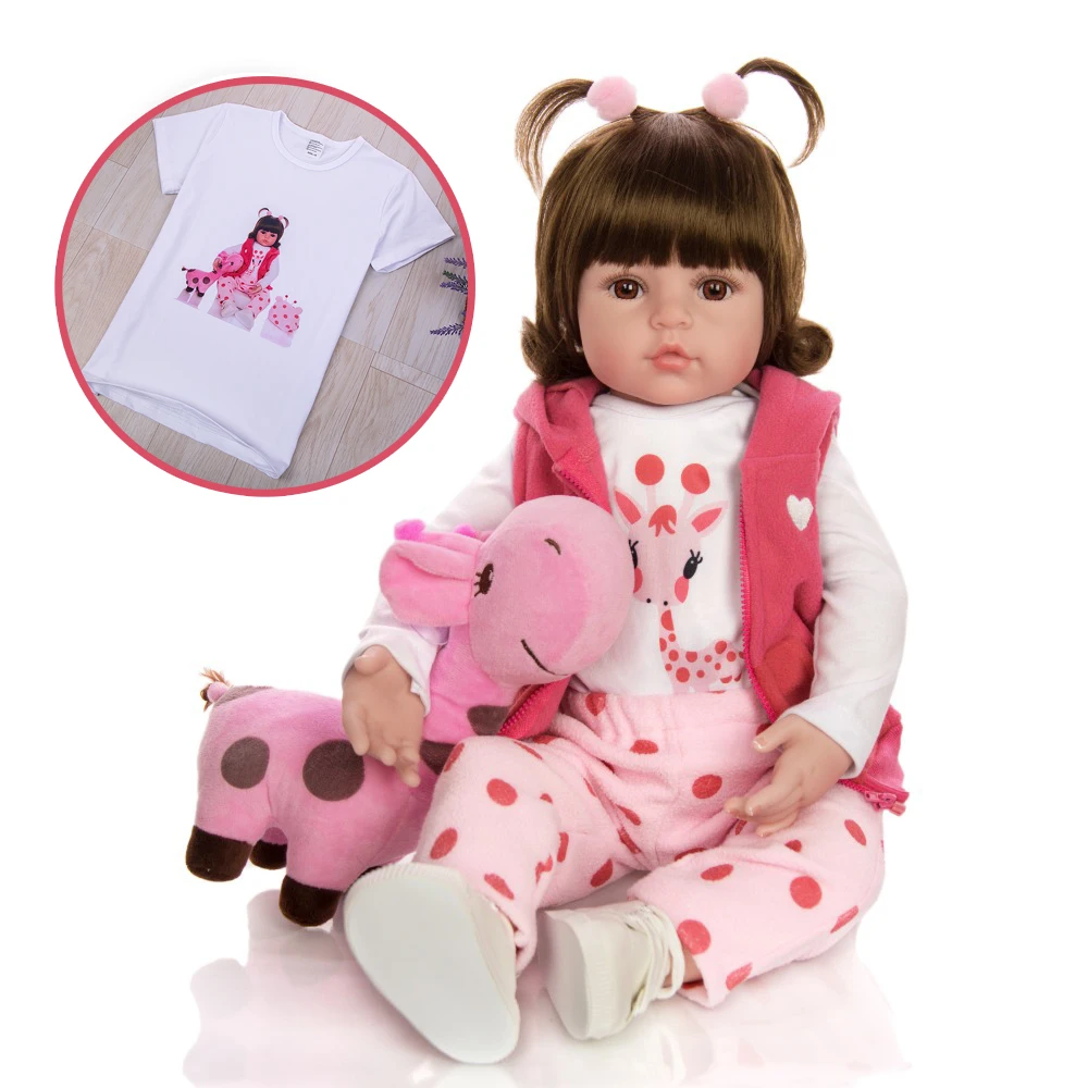 Boneca Bebe Reborn Silicone Girafinha Menina 48cm Realista - Chic