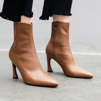 

2019 Women's Shoes Fine With High-heeled Shoes Small With Boots Short Boots Sharp Boot Single Boots