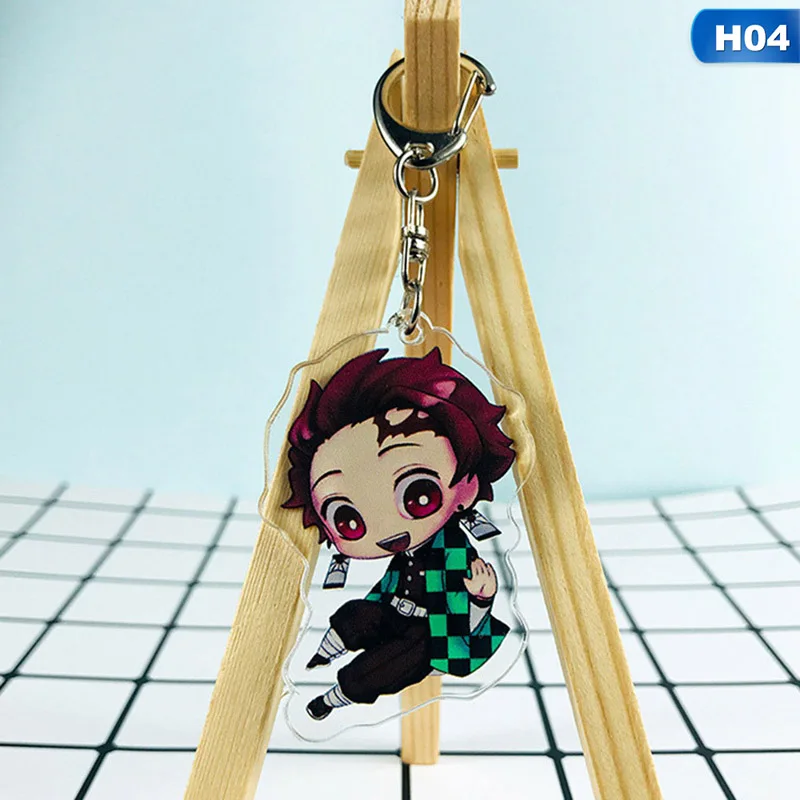 KEY4779H04 Аниме демон убийца Kimetsu no Yaiba акриловый брелок для ключей гоночные ремни - Цвет: KEY4779H04