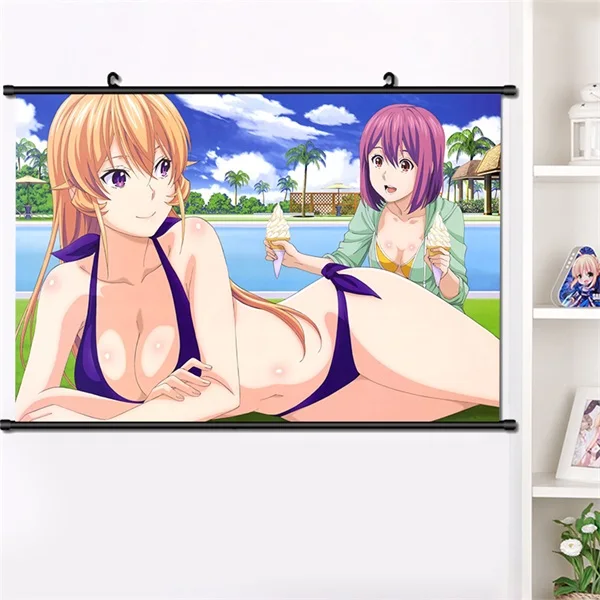 P Аниме кулинарные поединки сомы Yukihira Nakiri erina настенный постер холщовая манга настенный плакат Арт-Деко - Цвет: P