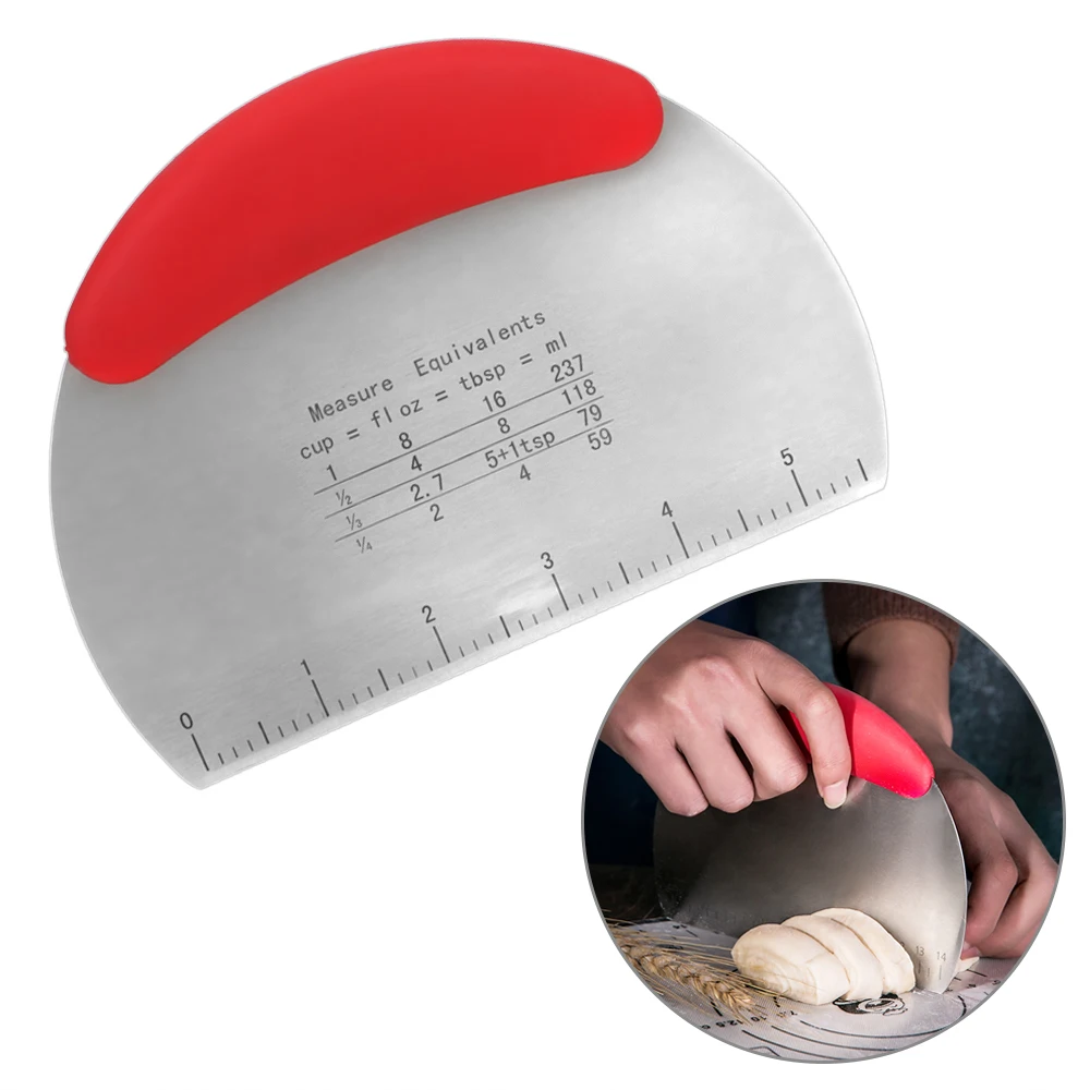  NICEYARD Stainless Steel Dough Cutter Scraper Kitchen Accessories with Scale With Measurement Spatu