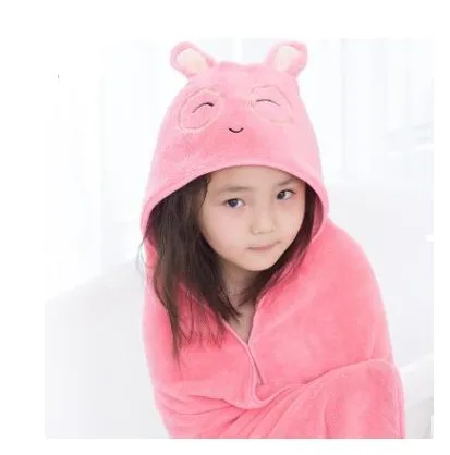 pink Rabbit Детская накидка с мультяшными животными, Детская накидка, детское банное полотенце, детское полотенце, детское одеяло, Пляжная накидка, полотенце, Детская банная накидка - Цвет: pink Rabbit