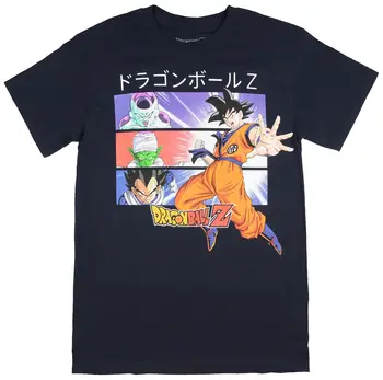 

Dragon Ball Z Shirt Men's Goku Vegeta Piccolo Frieza Kanji Script T-Shirt (SM) Cartoon t shirt men Unisex New Fashion