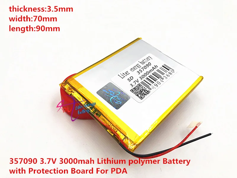 Литиевая батарея 357090 3,7 V 3000mah литий-полимерная батарея с защитной платой для электронных книг gps планшет PDA PC Батарея