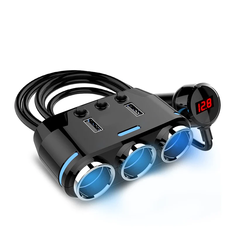 Розетка для автомобильного прикуривателя сплиттер светодиодный USB Зарядное устройство адаптер 3.1A 100W обнаружения для телефона MP3 DVR аксессуары 12 V-24 V