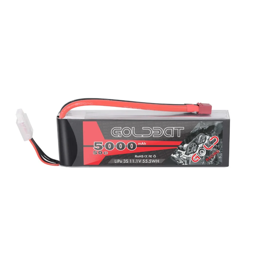 GOLDBAT 5000 мА/ч, 11,1 V 3S 50C Lipo RC упаковка батарей жесткий чехол с деканов T и TRX разъем для Traxxas осевой радиоуправляемая автомодель трагги гонки
