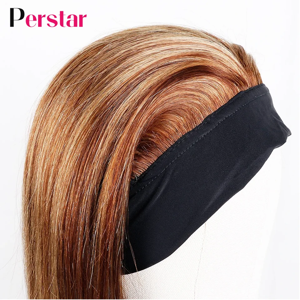 Perstar Peruvian Straight Highlight Headband Wigs Human Hair Glueless Ombre Honey Blonde Wig For Women Grip Scarf Remy Hair 5 Perstar Peruvian Straight Highlight Headband Wigs Human Hair Glueless Ombre Honey Blonde Wig For Women Grip Scarf Remy Hair