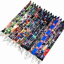 30 шт./лот, высокое качество, ремешок для мобильного телефона с милым рисунком Капитана Америки, Супермена, брелок, держатель, ремешок