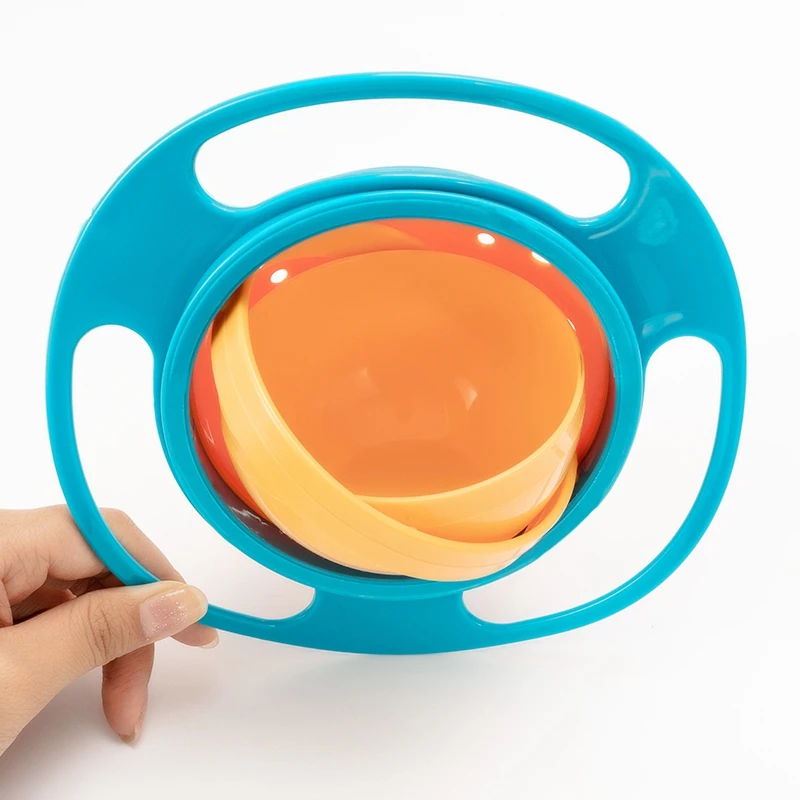 Bol Gyroscopique Universel Pour Enfants Conception Pratique Equilibre Rotatif Alimentation Anti Eclaboussures Vaisselle Pour Bebe Bol Cuillere Fourchette Ensemble D Assiettes Aliexpress