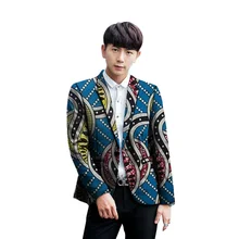 Африканский принт мужские блейзеры официальный костюм традиционные африканские мужские пальто Фестиваль пользовательские Анкара костюм куртки